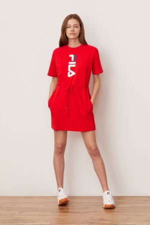 FILA Oribe Dresses Red / White / Navy,Womens Clothing | CA.WLZCTI913